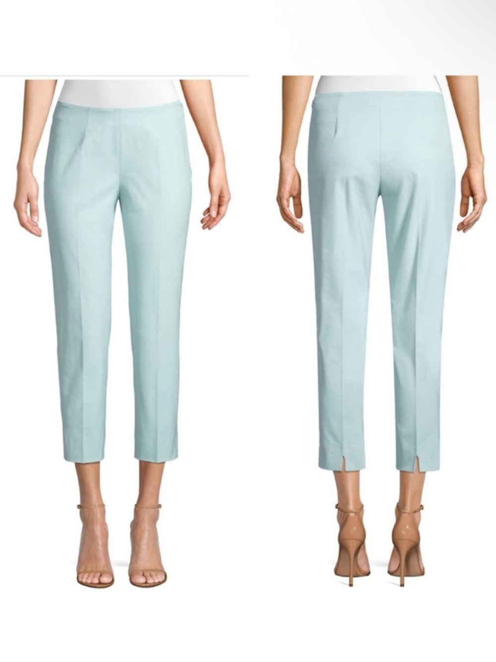 Piazza Sempione Audrey Pants Capri Stretch Slim Leg Cropped Slacks